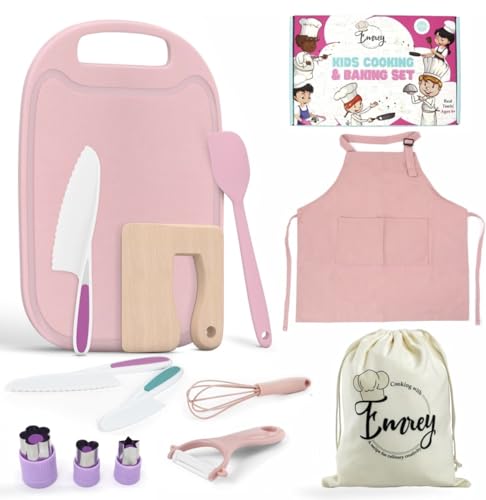 EMREY Montessori Kids Cooking & Baking Set - 13 Piece Set With Ki...