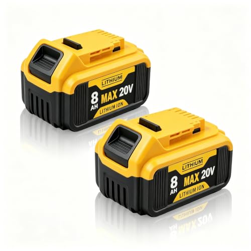 GVKIEDO 2-Pack 8Ah Rechargeable Li-ion Battery for DeWalt 20V Max