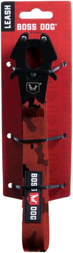 Boss Dog Tactical Red Camo Leash (6 Foot, 1" Wide)