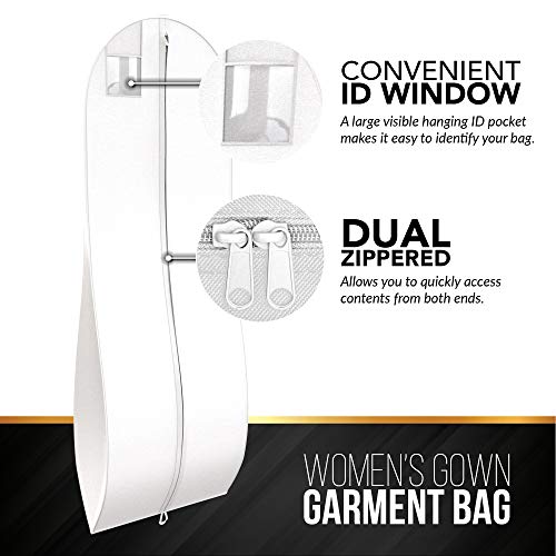 Your Bags Garmentum Women's Garment Bag For Long Dresses And Wedding Gowns - 72”X24”, 10” Gusset #TOP2