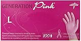 Medline Generation Pink 3G Synthetic Exam Gloves, Large, 100 Count