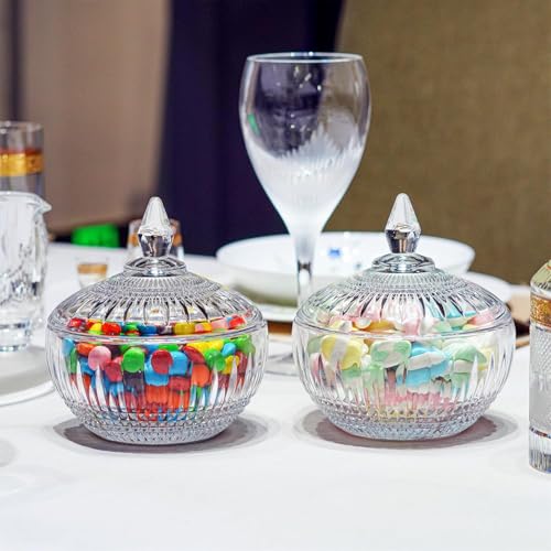 Image of WRINGO Glass Storage Jar with Airtight Lid | Transparent Multipurpose Kitchen Storage Container for Cookies, Snacks, Dry Fruits, Candy, Sugar & Tea | Premium Clear Glass Canister | (Pack of 1)