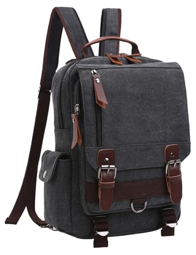 mygreen Sling Canvas Crossbody Bag Black