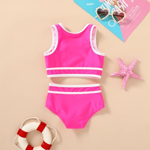 Image of YOUNGER TREE Girls Swimsuit Sleeveless Tankini 2 Piece Bikini Sets Beach Sport Bathing Suit for Toddler Kids Girl