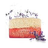 Anadoa Lavendel Seife mit Luffaschwamm | Handgemachte pH-neutrale Seifenstücke | Mit natürlichem...