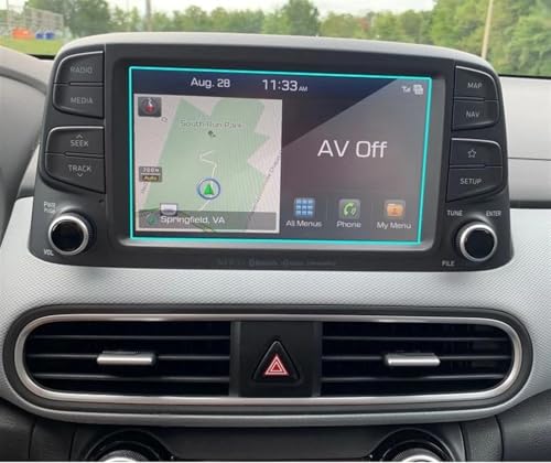 Écran en verre trempé Hyundai Kona 8 pouces : film protection acier GPS