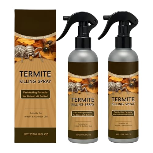 Spray asesino de termitas – Espuma de acción rápida para termitas destructoras de madera y hormigas carpinteras, tratamiento profesional de control de plagas de 8 onzas con protección duradera (2