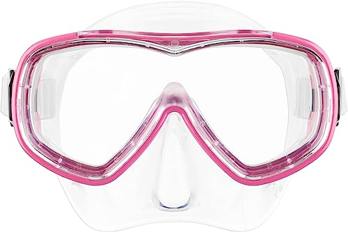 Cressi Piumetta Kid Tauchmaske für Jungen, Clear/Pink, 3-6 Jahre