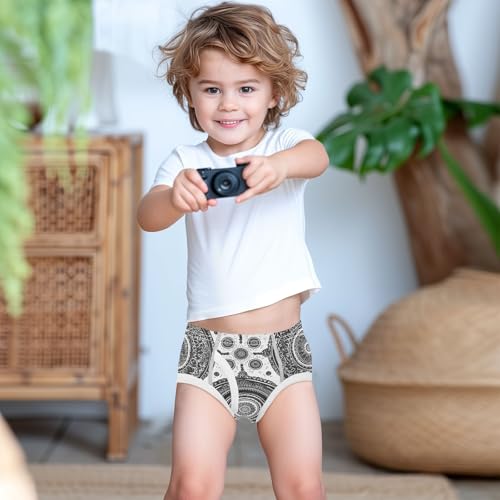 visesunny Boys Potty Training Underwear Pencil Flower Mandala Pattern Breathe Cotton Briefs Size 2T-8Y for Toddler3