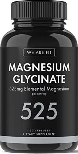 Magnesium Glycinate 525 mg Elemental Complex -125% DV High Absorption Bioavailable Supplement to Support Magnesium Levels, Muscle Relaxation, Vegan & Non-GMO, 120 Veggie Caps