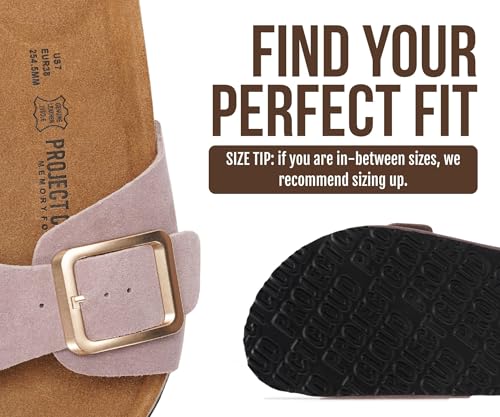 Image of Project Cloud 100% Genuine Leather Sandals Women Dressy Beach Essentials Slides for Women Footwear - Lightweight with Memory Foam Insole Sandals for Women 2026 - Womens Slides