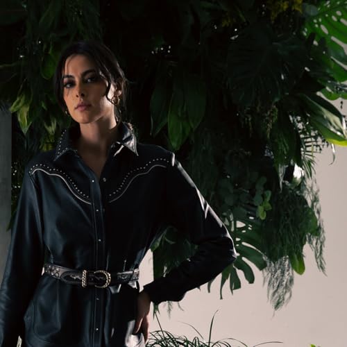 Cuadra Engraved Oxford Exotic Leather Belt For Women With Monogram Buckle CDA30PH Black3