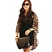 Asoidchi Women's Sexy Leopard Chiffon Batwing Sleeve Cardigan Tops