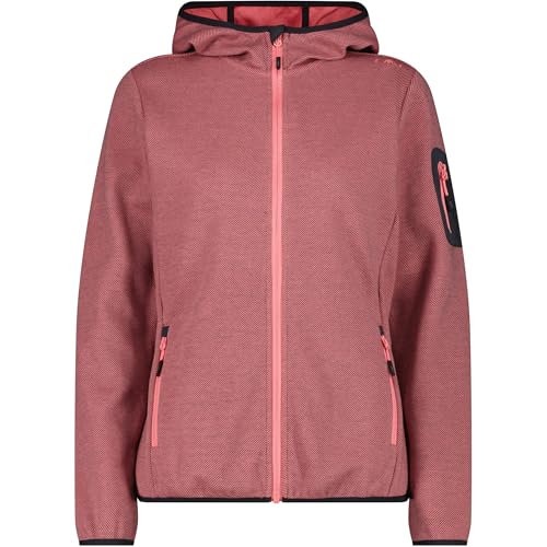 Veste hoodie CMP femme corail et anthracite taille XS pour randonnée