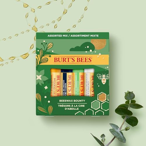 Burt's Bees Holiday Gift, 4 Lip Balms Stocking Stuffer, Assorted Mix Set, Classic Beeswax, Vanilla, Cucumber Mint & Coconut And Pear - Image 4