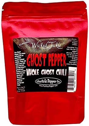 Wicked Tickle Whole Dried Ghost Peppers, 7 Pack (5 + 2 Free), Superhot Bhut Jolokia