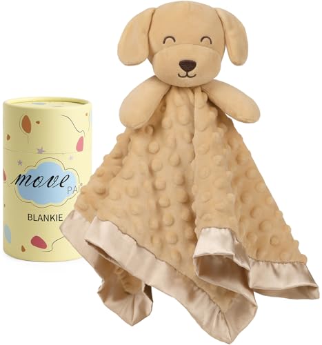 Loveys for Babies, Soft Dog Baby Security Blanket Lovies for Babies, Stuffed Animals Blankie for Newborn Infant with Baby Snuggle Toy, Boys Gilrs Gifts Unisex Puppy Security Blanket 16 Inch