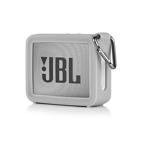 TXEsign Travel Protective Silicone Stand Up Carrying Case Compatible with Go 2 Portable Waterproof Speaker (Grey)