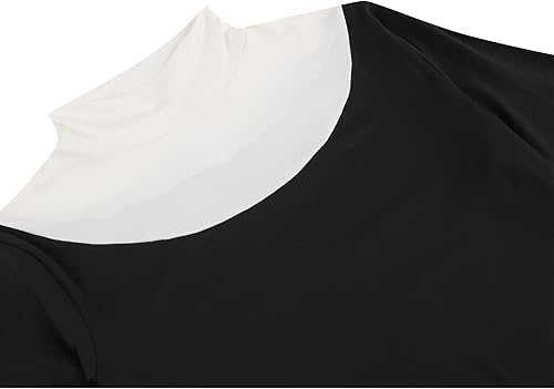 Miniatura 4 de GRAJTCIN Disfraz de monja de Halloween para mujer, talla grande, 4 piezas, vestido de cosplay para madre, hábito aterrador de monja