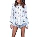 Produktbild NPRADLA 2018 Sommer Damen Langarm Chiffon Floral Casual T Shirt Lose Bluse Tops
