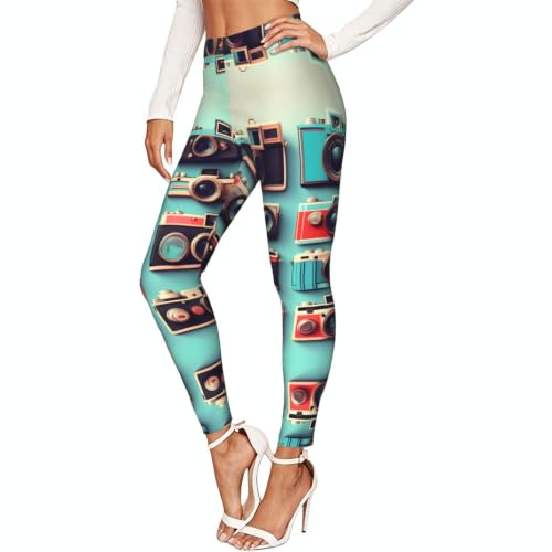 Leggings de compresión Retro Cool Camera de mujer para gimnasio y fitness