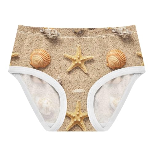 Girls Underwear Toddlers 2t Cotton Little Girl Panties Personalized Underpants Briefs Sea Shells Starfish Sandy Beach