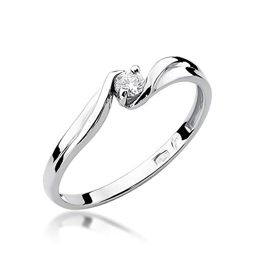 Bague de fiançailles diamant MARKO or blanc 14k pour briller au quotidien