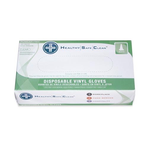 HospecoGL-V103F Proworks 3 mil Powder Free Vinyl Gloves, Industrial Grade, Clear, Large, Pack of 1000