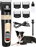 Petsaunter Dog Clippers for Grooming, 4-Speed & LCD, Low Noise Electric Trimmer for Grooming, Cordless Rechargeable Dog Hair Clippers, Super Quiet for Pets with Thick or Heavy Coats(C95)