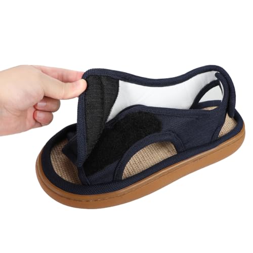 XGOPTS Diabetic Sandals for Men Wide Width Adjustable Summer Edema Swollen Slippers Soft Open Toe Surgical Shoes Anti-skid Breathable Orthopedic Footwear Elderly Sandals4