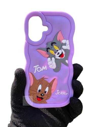 Image of MIDOS Back Cover Compatible with iPhone 17, 3D Soft Silicone 3D Cute Cartoon Full Protective Case for iPhone 17 (Purple)