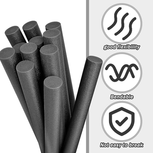 Image of Leyndo 12 Pcs 2 inch x 25.4 inch Long Backer Rod Closed Cell Caulking Filler Rope Concrete Crack Filler Expansion Joint Strips Caulk Saver Foam for Joints Crack Filling(Black)