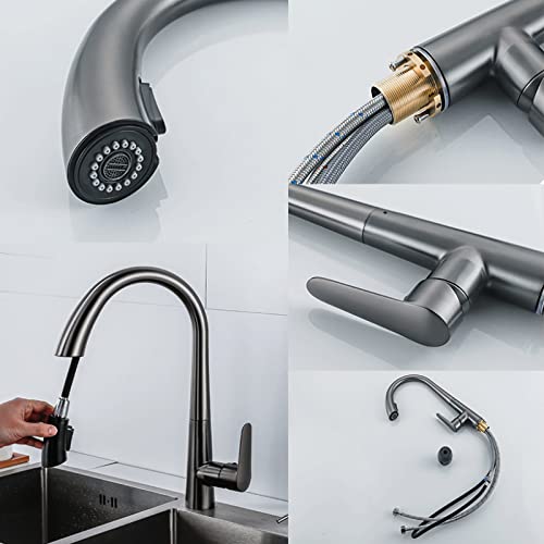Grifos de cocina giratorios en latón macizo con doble caño funcional 8