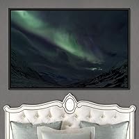 Framed Canvas Wall Art Dayspring Astronomy & Space Contemporary Cosmic Dramatic Green Group Photography Realism - 16x24 inches