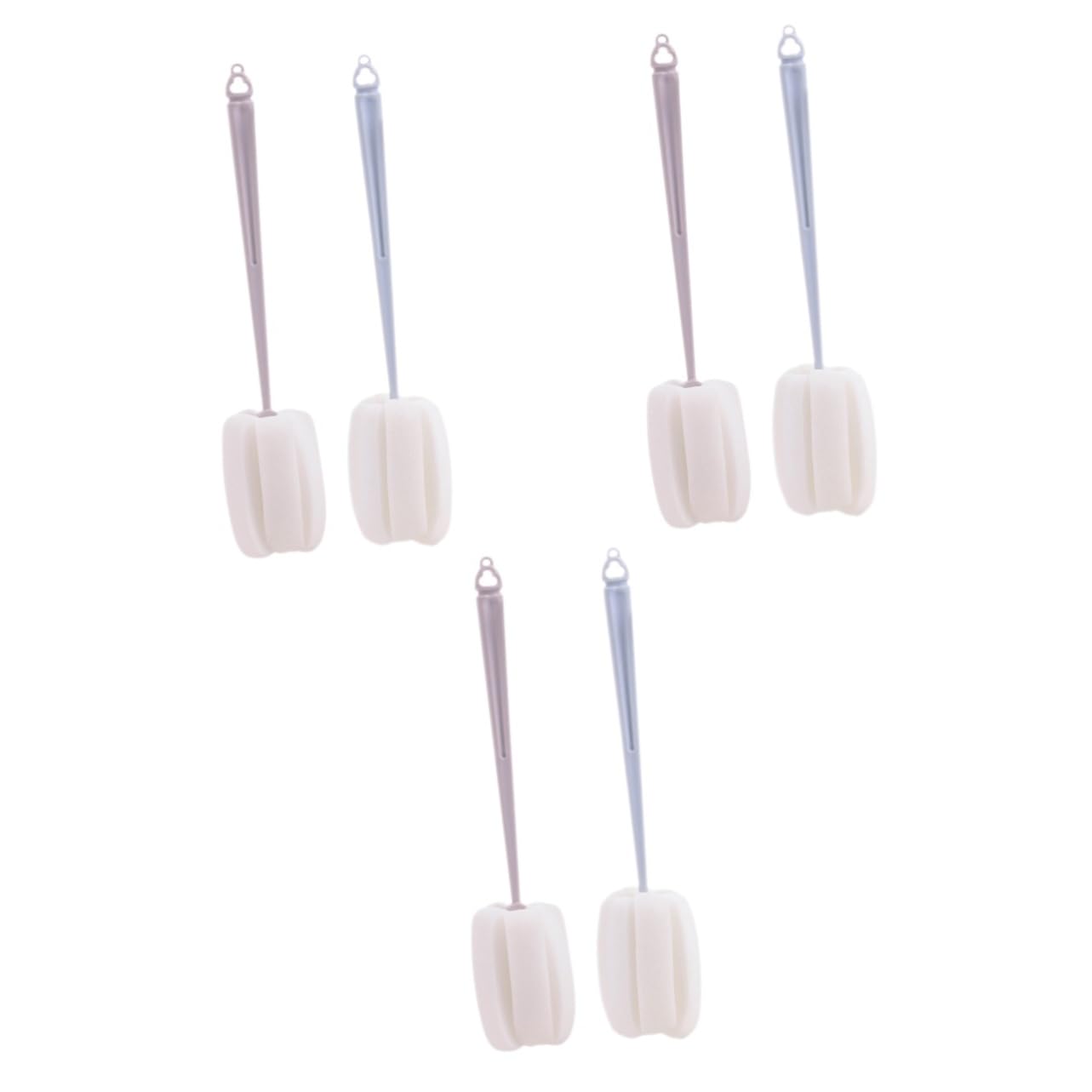 6 Pcs Long Handle Sponge Brush Waterbottle Reusable Cup Brush Scrubber Milk Cup Brush Household Bottle Brush Cleaning Stuff Cup Cleaning Brush Dry Brush Cleaner Plastic GOOHOCHY