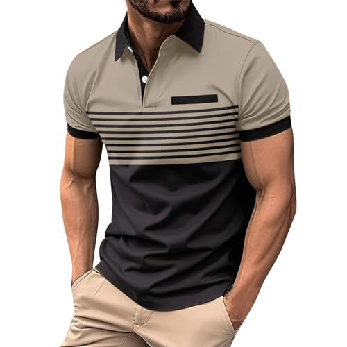 Polo homme à rayures regular fit vêtement été manches courtes