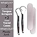 Stainless Steel Tongue Scraper (2-Pack w/ 2 Steel Travel Cases Included), Tongue Cleaners Reduce Bad Breath, 100% Metal Tongue Scrapers with Metal Cases (Plastic-Free)