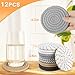 BUEDM 12 Pcs Boho Drink Coasters,Minimalist Cotton Handmade Woven Absorbent Drink Coasters,Heat Resistant Cotton Coasters for Coffee Table, Kitchen, Home Decoration
