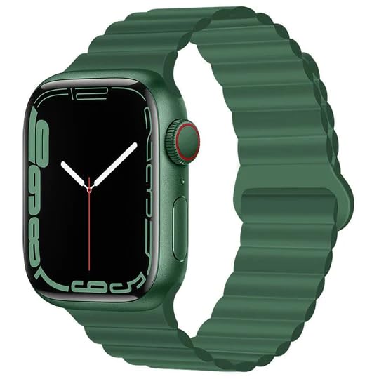 Image of Silicone Magnetic Band Compatible with Apple Watch 38mm 40mm 41mm 42mm 44mm 45mm 49mm, for Series Ultra 9 8 7 SE 6 5 4 3 2 1 Women Men |Watch Not Included (Green, 38mm /40mm /41mm)