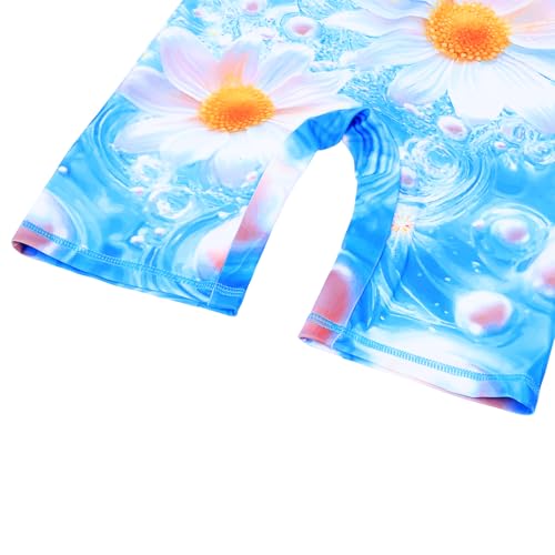 Image of TFJH E Short Sleeve Girls Swimsuits UV 50+ One Pieces Zipper 2-14Y | From beach vacations and pool parties to cruises and water parks, this colorful floral swimsuit is her summer favorite