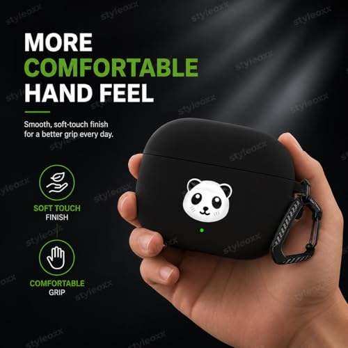 Image of Anvique Silicone Case for OnePlus Buds 4 Pro,Shockproof Protective Cover, Scratch Resistant, Lightweight, Precise Fit with Charging Access (Panda T)