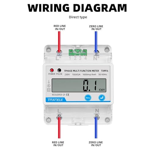 Wattmètre numérique monophasé compteur kWh pour gestion énergie colocation - 3