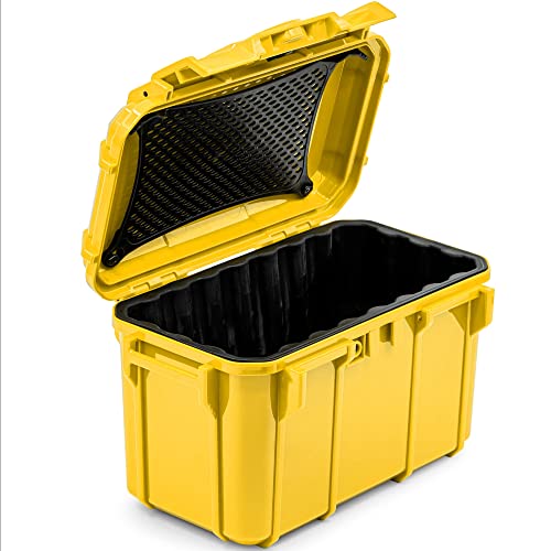Seahorse 59 Portable Waterproof Dry Box Protective Case - Travel Safe/Mil Spec / Ip67 Waterproof/Usa Made - For Cameras, Ammunition, Rifle Ammo, Pistols, Smell Proof Box (Yellow) #TOP21