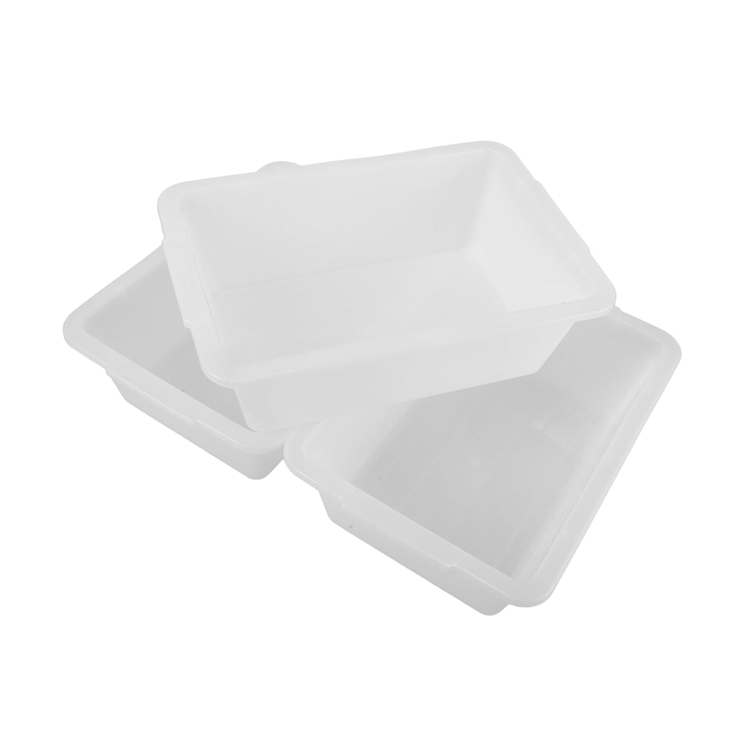 3pcs Plastic Bus Tub Storage Bin Rectangular Dish Pan Handles for Kitchen Garden Restaurant