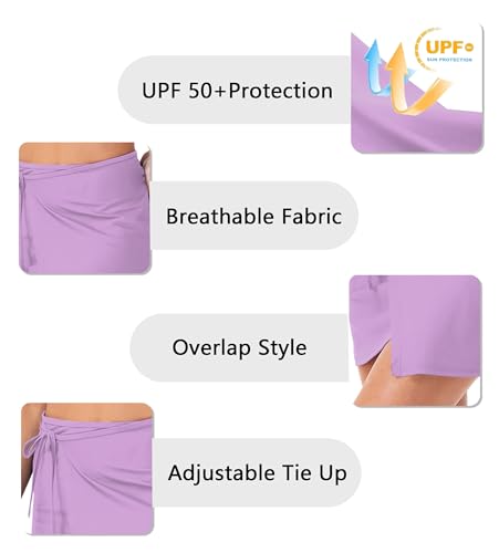 Image of AOBUTE Womens Upf 50+ Beach Sarong Swim Skirt Wrap Cover Up XS-2XL