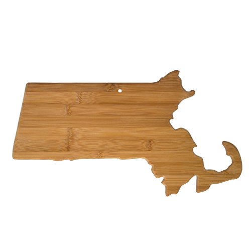Totally Bamboo Massachusetts State Shaped Bamboo Serving and Cutting Board