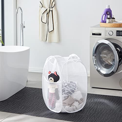 Mesh Pop Up Laundry Hamper With Durable Handles - Portable Collapsible Clothes Baskets For Dorm, Bathroom & Travel #TOP5
