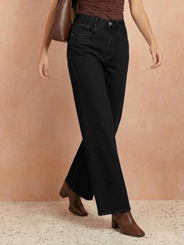 Image of Women's High Waist Denim Jeans | Straight, Relaxed, Wide Leg & Baggy Fit | High Rise Loose Oversized Denim Pants for Women | Comfortable Casual Everyday Wear | Oversized Woman baggys