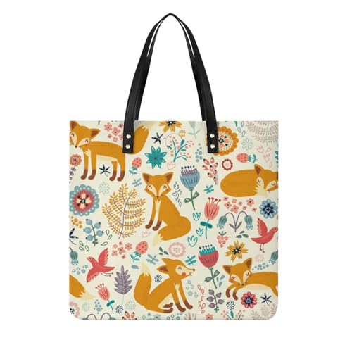 Tote bag Fleur Renard pour voyage résistant pour emporter tout votre nécessaire