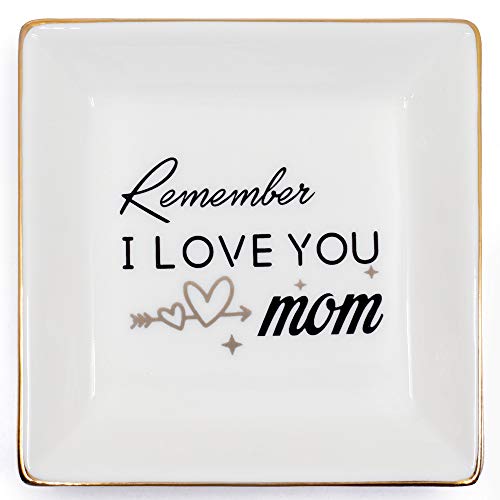 Mom Birthday Gifts from Daughter/ Son, Gift for Mom Ring Tray, Presents for Mom from Adult Trinket Dish, Remember I Love You Mom